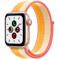 Apple Watch SE 44mm Cellular Gold Aluminium Case with Maize/White Sport Loop - Smart Watch
