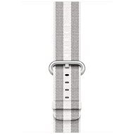 Apple 42mm White Stripe Woven Nylon - Watch Strap