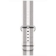 Apple 42mm White Stripe Woven Nylon - Watch Strap