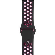 Apple Watch 44 mm Čierny/krikľavo ružový Nike Sport Band – S/M & M/L - Remienok na hodinky