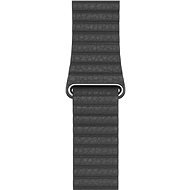44mm Apple Watch Black Leather Strap - Medium - Watch Strap