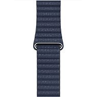 Apple Watch 44 mm hlbinný modrý kožený remienok - veľký - Remienok na hodinky