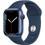 Apple Watch Series 7 41mm Cellular Kék alumínium mély indigókék sportszíjjal - Okosóra
