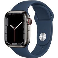 Apple Watch Series 7 41mm Cellular Graphite Stainless-Steel with Abyss Blue Sport Band - Smart Watch