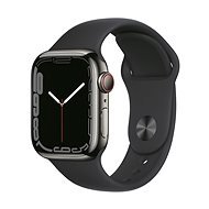 Apple Watch Series 7 41mm Cellular - grafit rozsdamentes acél tok, éjfekete sport szíj - Okosóra