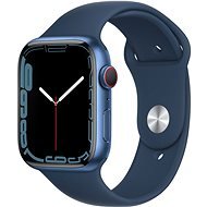 Apple Watch Series 7 45mm Cellular Kék alumínium, mély indigókék sportszíjjal - Okosóra