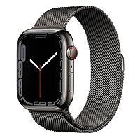Apple Watch Series 7 45mm Cellular Graphite Stainless Steel with Graphite Milanese Loop - Smart Watch
