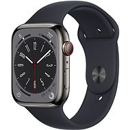Apple Watch Series 8 45mm Cellular - grafit rozsdamentes acél tok, éjfekete sport szíj - Okosóra