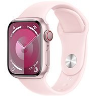 Apple Watch Series 9 41 mm Cellular Ružový hliník so svetlo ružovým športovým remienkom – M/L - Smart hodinky