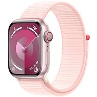 Apple Watch Series 9 41 mm Cellular Ružový hliník so svetlo ružovým prevliekacím športovým remienkom - Smart hodinky