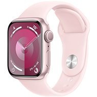 Apple Watch Series 9 41 mm Ružový hliník so svetlo ružovým športovým remienkom – M/L - Smart hodinky