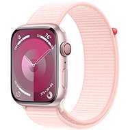 Apple Watch Series 9 45 mm Cellular Ružový hliník so svetlo ružovým prevliekacím športovým remienkom - Smart hodinky