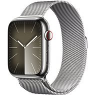 Apple Watch Series 9 45mm Cellular Silver Stainless Steel Case with Silver Milanese Loop - Smart Watch