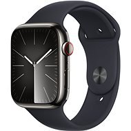 Apple Watch Series 9 45 mm Cellular Grafitovo sivý nerez s temne atramentovým remienkom – S/M - Smart hodinky