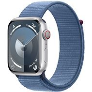 Apple Watch Series 9 45mm Cellular Aluminiumgehäuse Silber mit Sport Loop Winterblau - Smartwatch