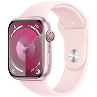Apple Watch Series 9 45mm Cellular Pink Aluminum Case with Light Pink Sport Band - S/M - Smart Watch