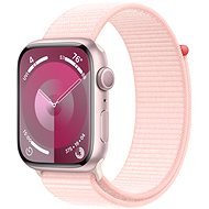 Apple Watch Series 9 45 mm Ružový hliník so svetlo ružovým prevliekacím športovým remienkom - Smart hodinky