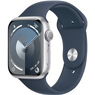 Apple Watch Series 9 45mm Aluminiumgehäuse Silber mit Sportarmband Sturmblau - M/L - Smartwatch