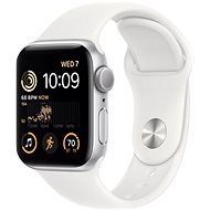 Apple Watch SE (2022) 40mm - ezüst alumínium tok, fehér sport szíj - Okosóra