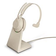 Jabra Evolve2 65 MS Mono USB-A Stand Beige - Kabellose Kopfhörer