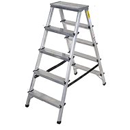 J. A. D. TOOLS Aluminium double-sided steps, 5 rungs - Stepladder