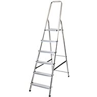 J. A. D. TOOLS Single-sided aluminium handrail steps, 6 rungs - Stepladder