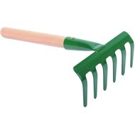J. A. D. TOOLS Iron rakes, 6 teeth, with handle 27 cm - Rake