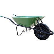 J. A. D. TOOLS Construction wheelbarrow, solid rubber, 60 l, green - Construction wheelbarrow