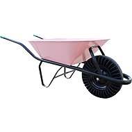 J. A. D. TOOLS construction wheelbarrow, solid rubber, 60 l, pink - Construction wheelbarrow
