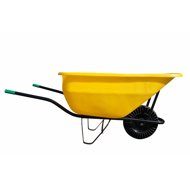 J. A. D. TOOLS 180 l economic wheelbarrow, solid rubber, yellow - Garden Wheelbarrow