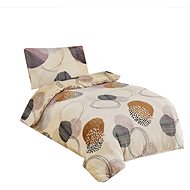 Jahu Sheets microfiber 140 × 200 cm + 70 × 90 cm - Circles brown - Bed Linen