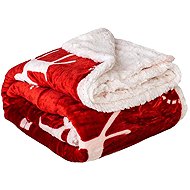 Jahu Blanket Christmas dasher red, microfiber lamb, smooth - Blanket