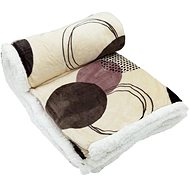 Jahu Blanket Circles brown on beige, microfiber lambskin, smooth - Blanket