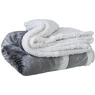 Jahu Blanket Feather grey/white, microfiber lamb, smooth - Blanket