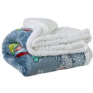Jahu Blanket Gnome gnomes coloured on grey, microfiber lambskin, plain - Blanket