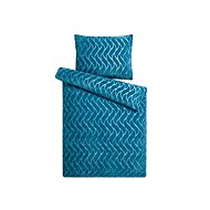 Jahu Microflannel Duvet Cover Set Structure Ripple Petrol 140 × 200, 70 × 90cm - Bed Linen