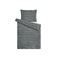 Jahu Microflannel Bedding Set Wave Structure Light Grey 140 × 200, 70 × 90 cm - Bed Linen