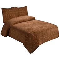 Jahu Sheets microflannel structure Leaves nut 140 × 200, 70 × 90 cm - Bed Linen