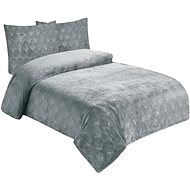 Jahu Sheets microflannel structure Leaves light grey 140 × 200, 70 × 90 cm - Bed Linen