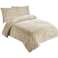 Jahu Linen microflannel structure Wave beige 140 × 200, 70 × 90 cm - Bed Linen