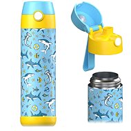 Jarlson Children's stainless steel thermobot MALI Sharks 500 ml - Thermos
