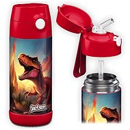 Jarlson Children's stainless steel thermo bottle with straw CHARLI Dinosaurus II 350 ml - Thermos