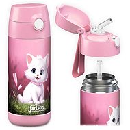 Jarlson Children's stainless steel thermo bottle with straw CHARLI Cat II 350 ml - Thermos