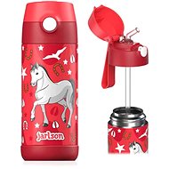 Jarlson Children's stainless steel thermo bottle with straw CHARLI Horse 350 ml - Thermos