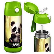 Jarlson Children's stainless steel thermo bottle with straw CHARLI Panda 350 ml - Thermos