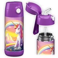Jarlson Children's stainless steel thermo bottle with straw CHARLI Unicorn II 350 ml - Thermos