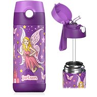 Jarlson Children's stainless steel thermo bottle with straw CHARLI Fairy 350 ml - Thermos
