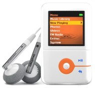 Creative ZEN V PLUS 1GB bílo-oranžový (white-orange), MP3/ WMA/ WMV/ DivX/ XviD přehrávač, FM tuner, - MP3 Player