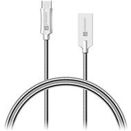 CONNECT IT Wirez Steel Knight USB-C 1m, Metallic Silver - Data Cable