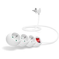 CONNECT IT 230V extension, 3 sockets + switch, 1.5m, white - Extension Cable